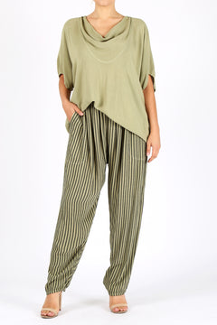 Short Sleeve Cowl Neck