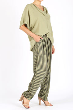 Short Sleeve Cowl Neck